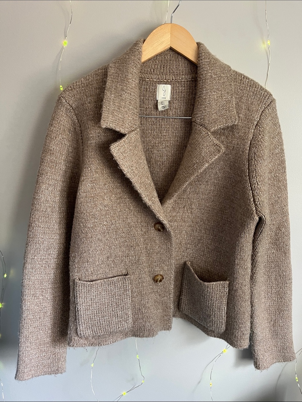 Soft Knit Blazer Jacket in Taupe